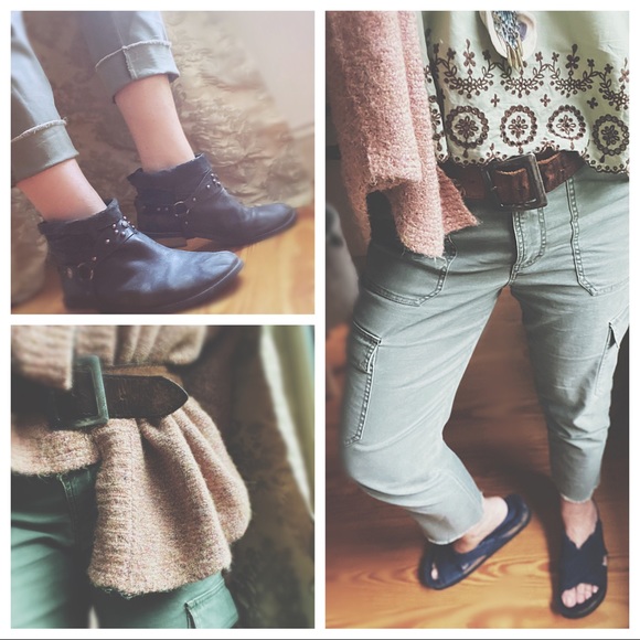 Caro Pants Army Green Raw Hem - Picture 4 of 16